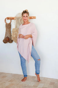 Knitted Poncho Nude Pink