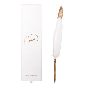 Coco Feather Pen in White