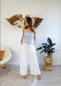 Indie Wide Leg Pant in White