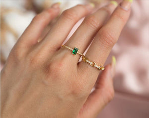 Mikyla Crystal Ring Black or Green