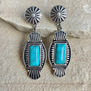 Turquoise Temple Earrings by Wild Cactus Co