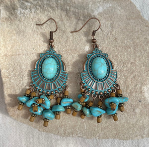 Turquoise Hill Earrings by Wild Cactus Co